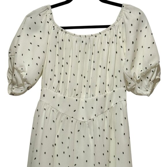 Anthropologie OPT Milkmaid Cream Black Polka Dot Dress Womens Small - Picture 3 of 13